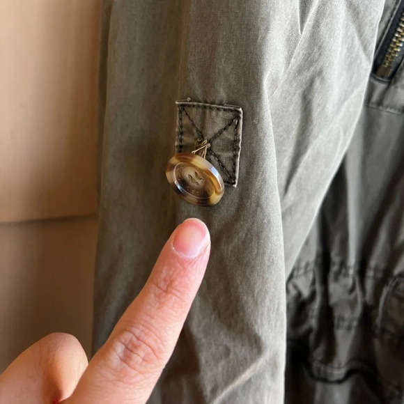 Levis Jacket Womens Medium Gray Field Utility Hooded Full Zip Safari Minimalist - Picture 8 of 10